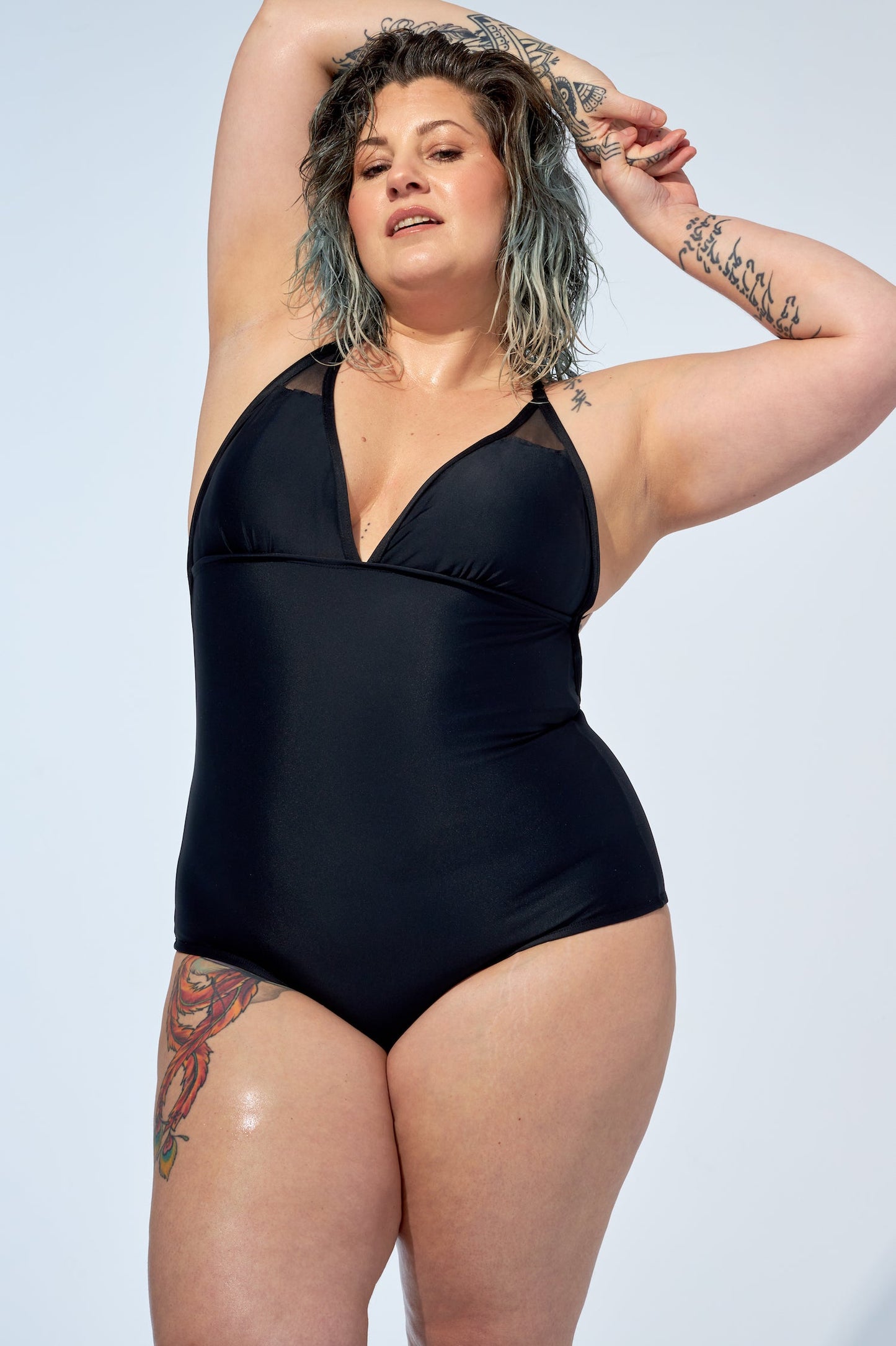 MICHELLE – Maillot de bain une pièce en noir et mesh