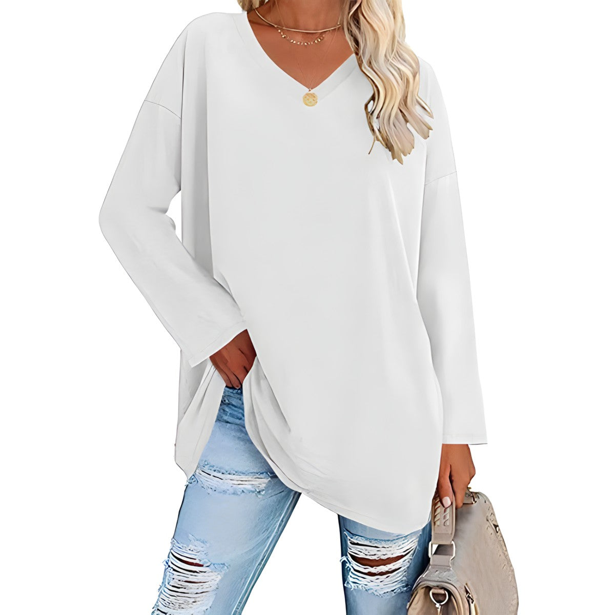 Alicia™ - Pull décontracté à col en V