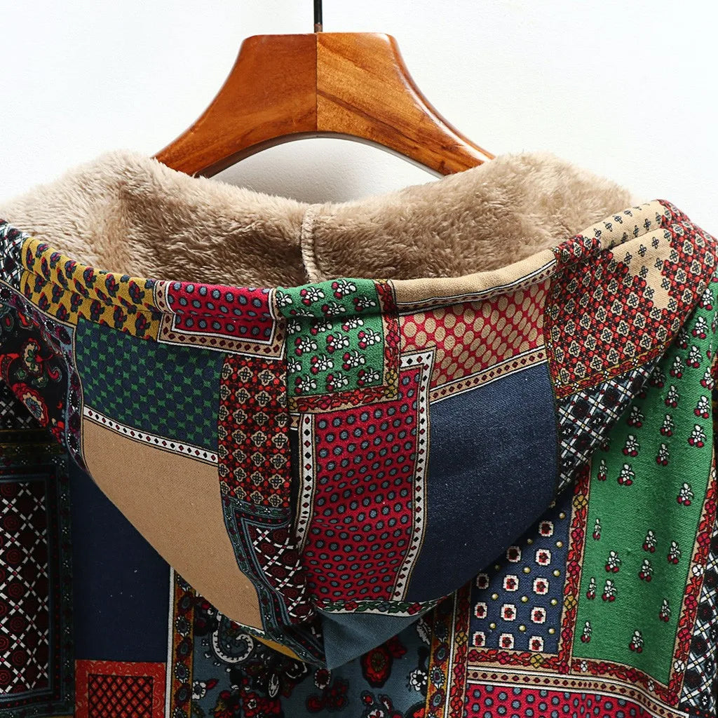 Giuliana Fuzzy Patchwork Jacket