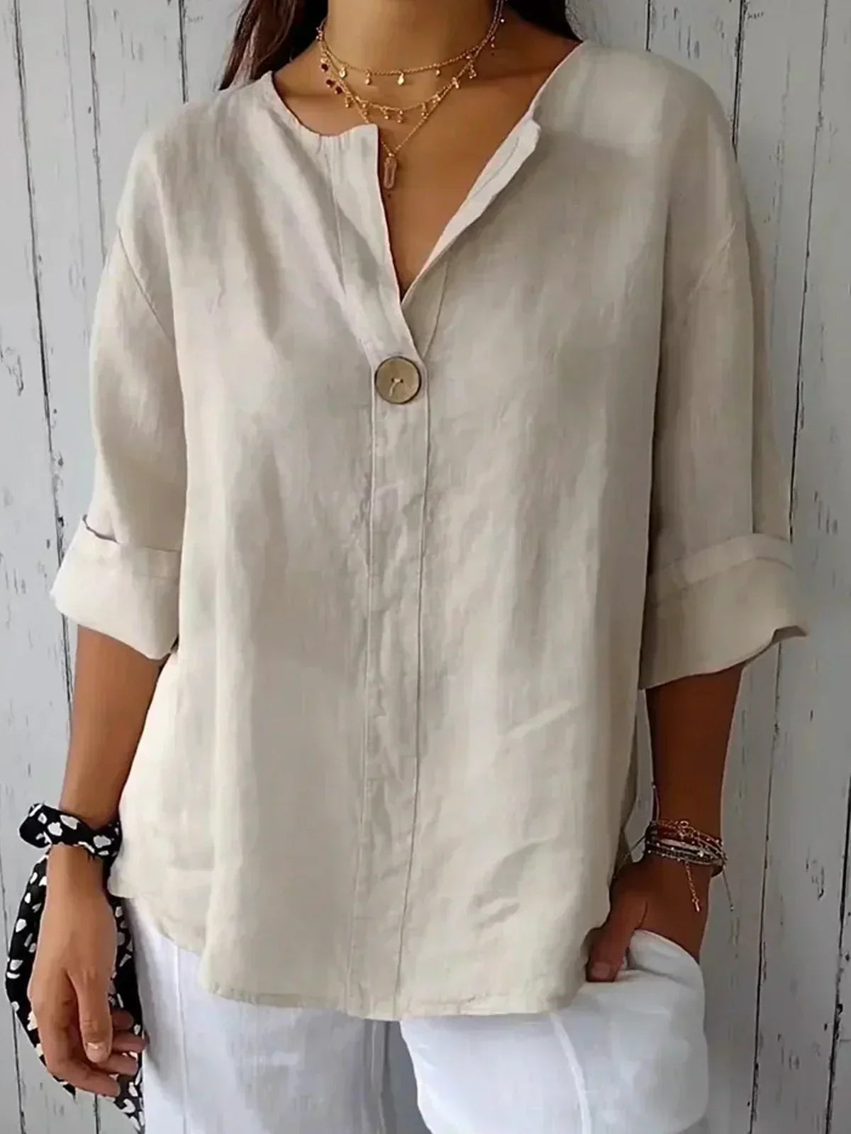 Jessa | Blouse décontractée à col en V
