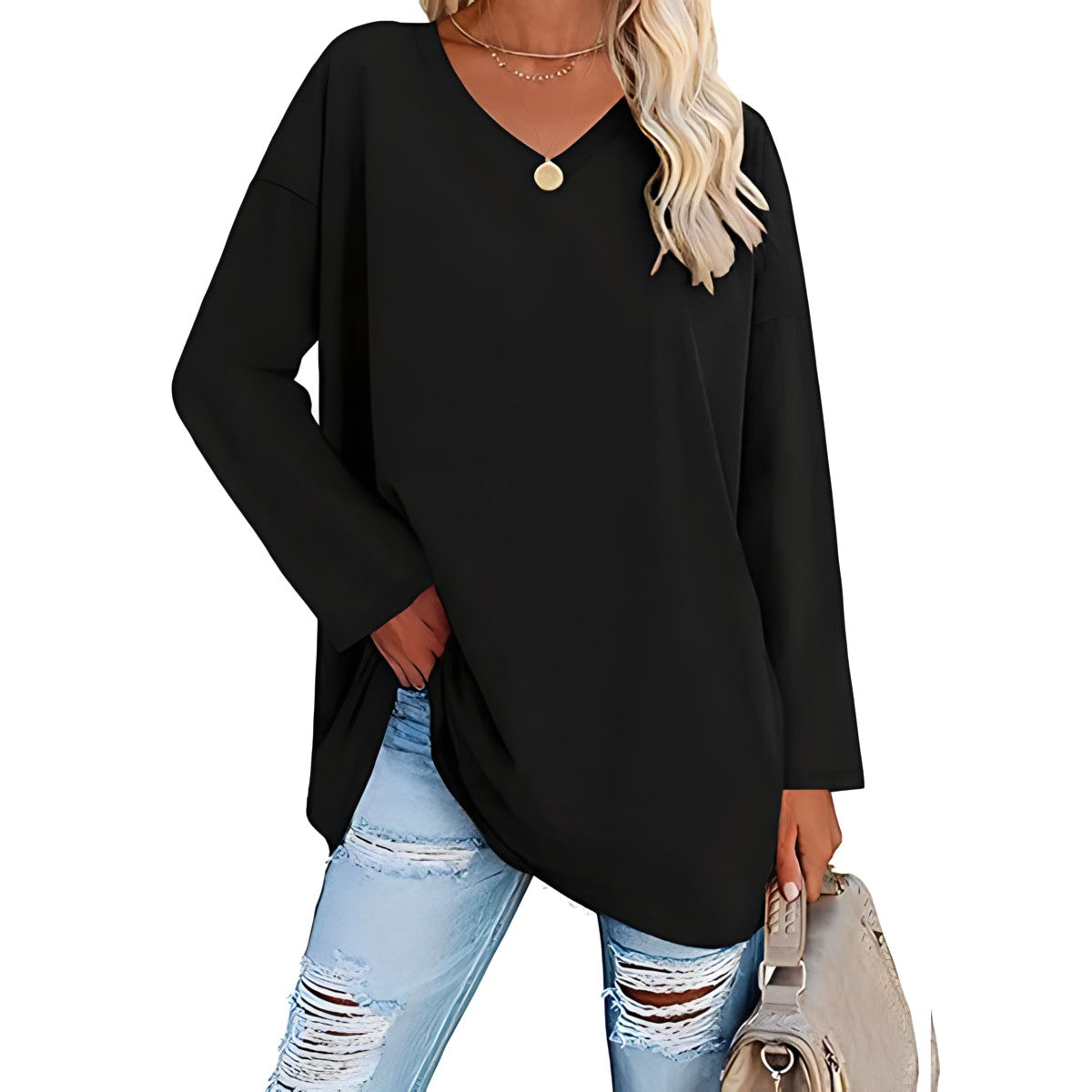 Alicia™ - Pull décontracté à col en V
