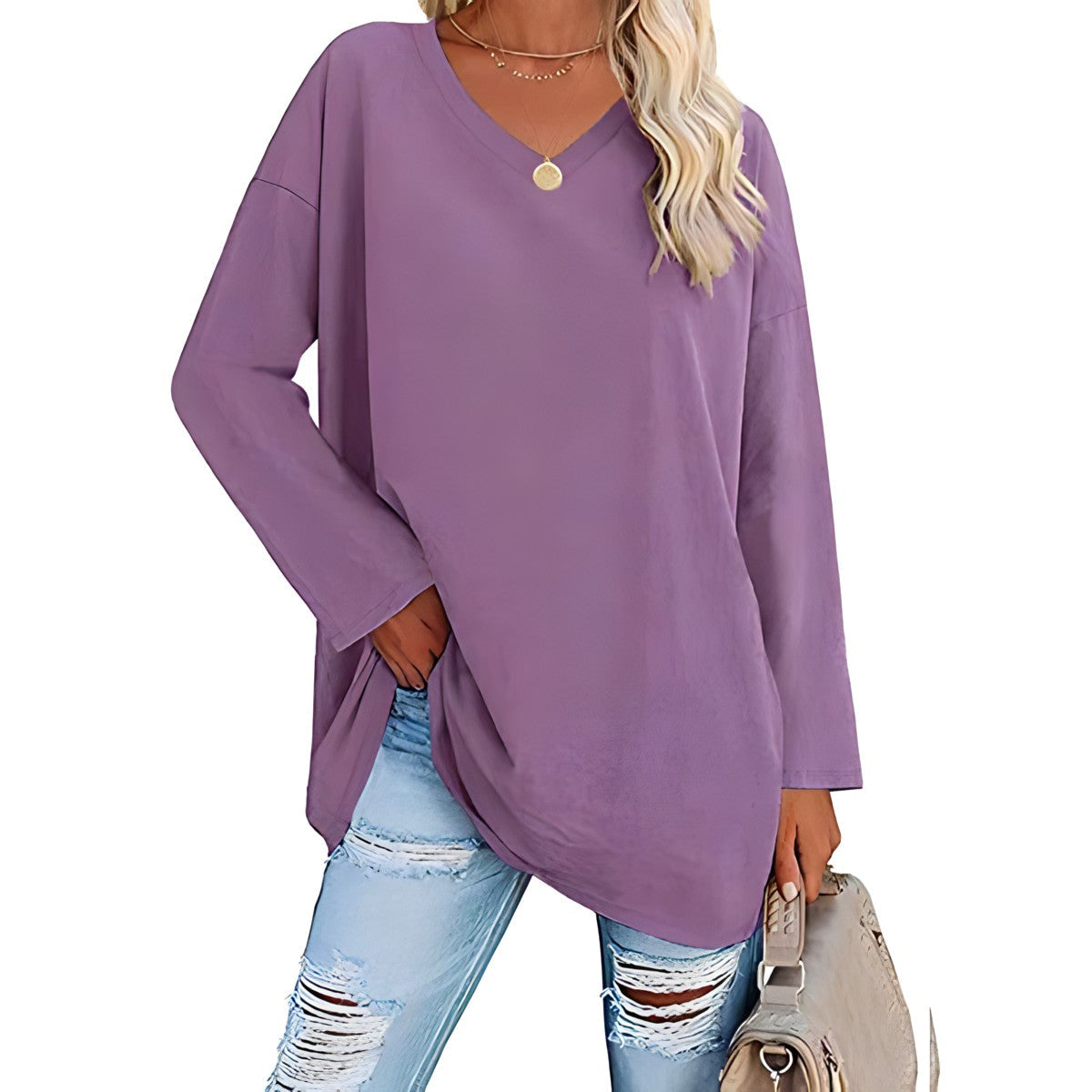 Alicia™ - Pull décontracté à col en V