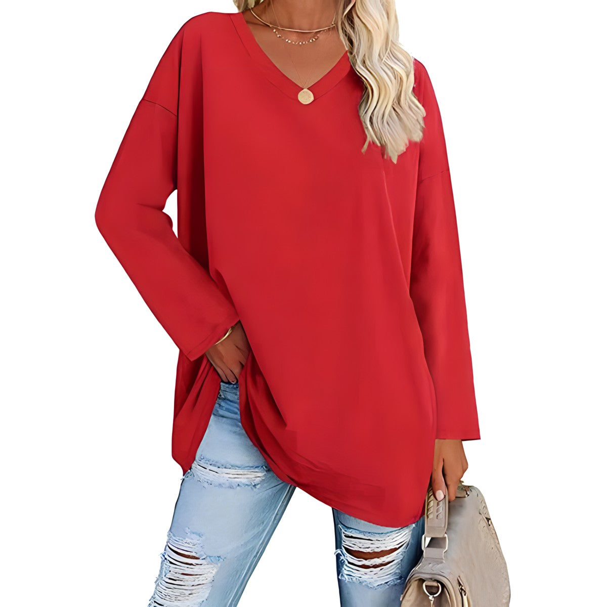 Alicia™ - Pull décontracté à col en V