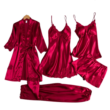 Rosie | Ensemble de nuit en satin 5 en 1