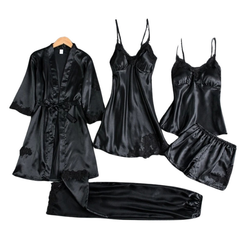 Rosie | Ensemble de nuit en satin 5 en 1