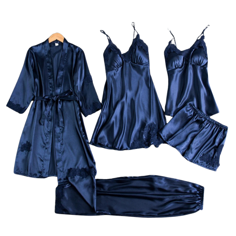 Rosie | Ensemble de nuit en satin 5 en 1