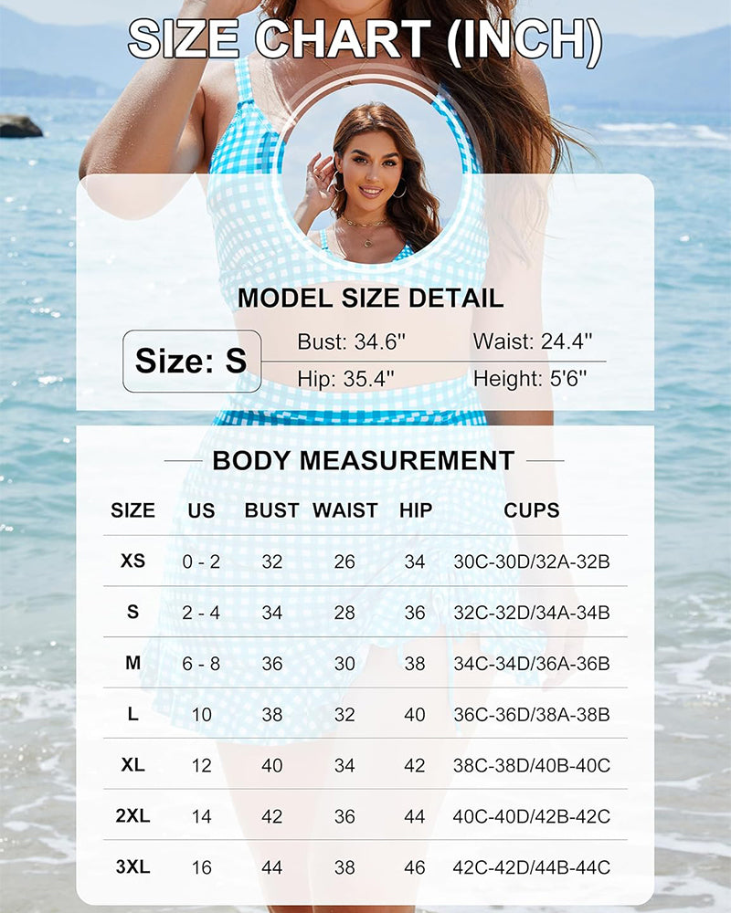 Jupe de Bain Rétro Taille Haute Contrôle du Ventre