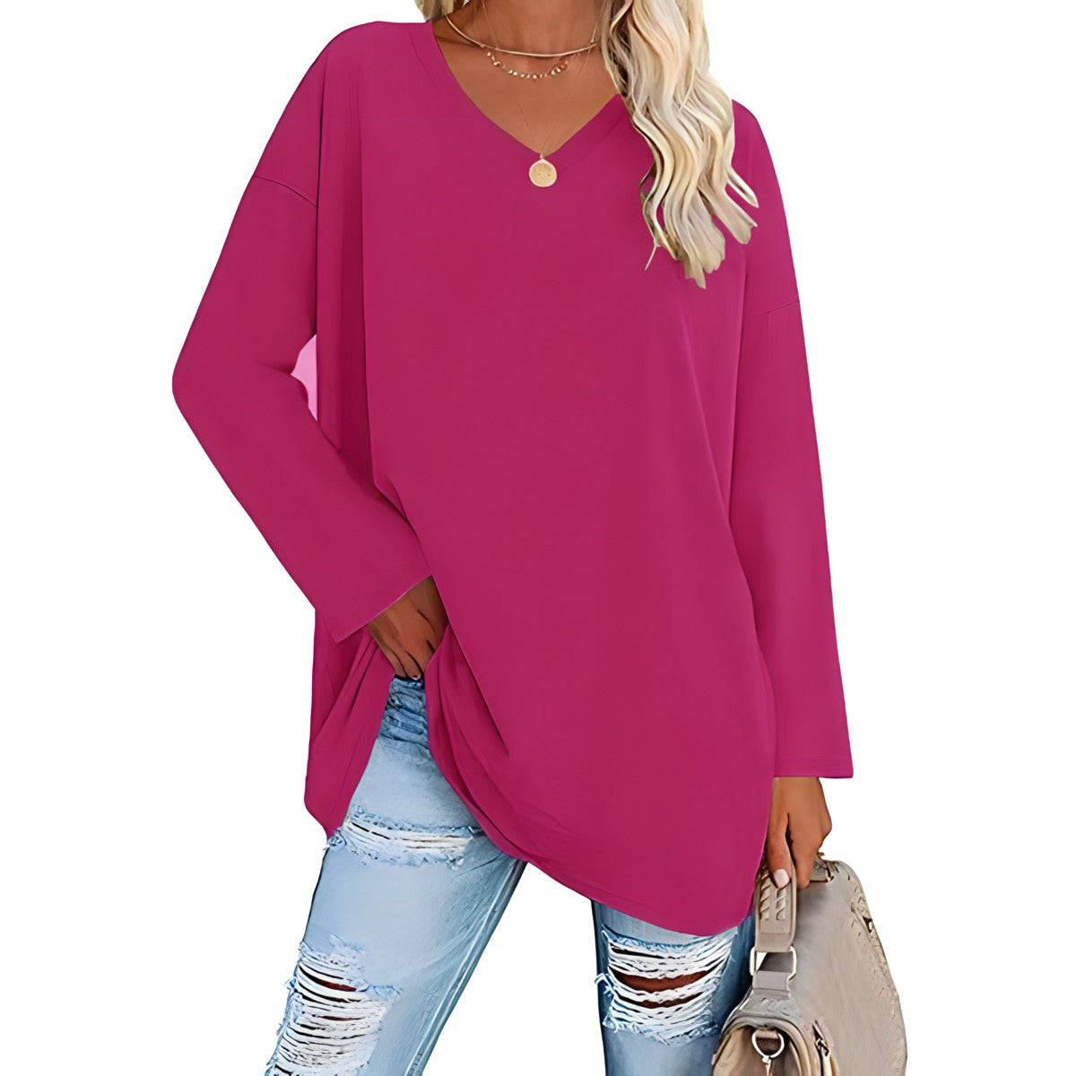 Alicia™ - Pull décontracté à col en V