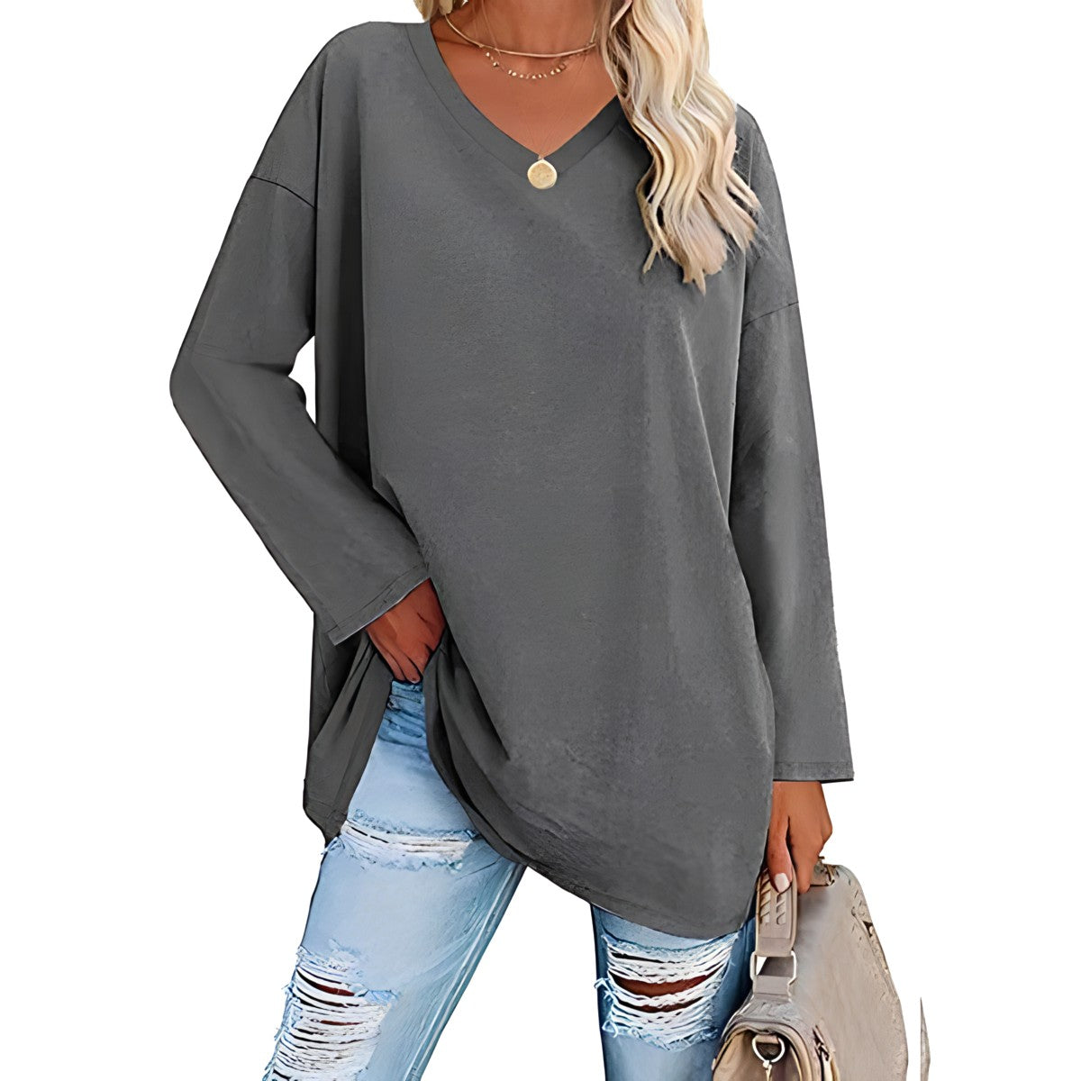 Alicia™ - Pull décontracté à col en V
