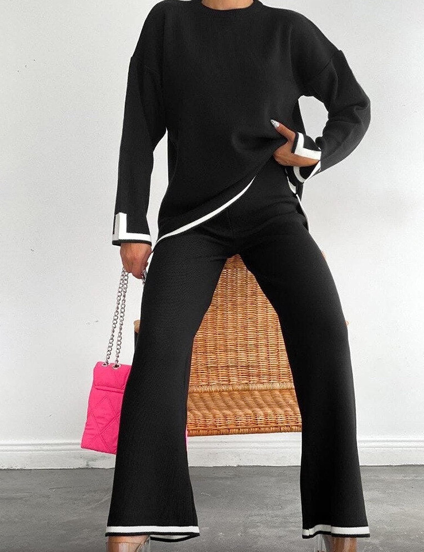 Ella™ Classy Elastic gestricktes Lounge-Set