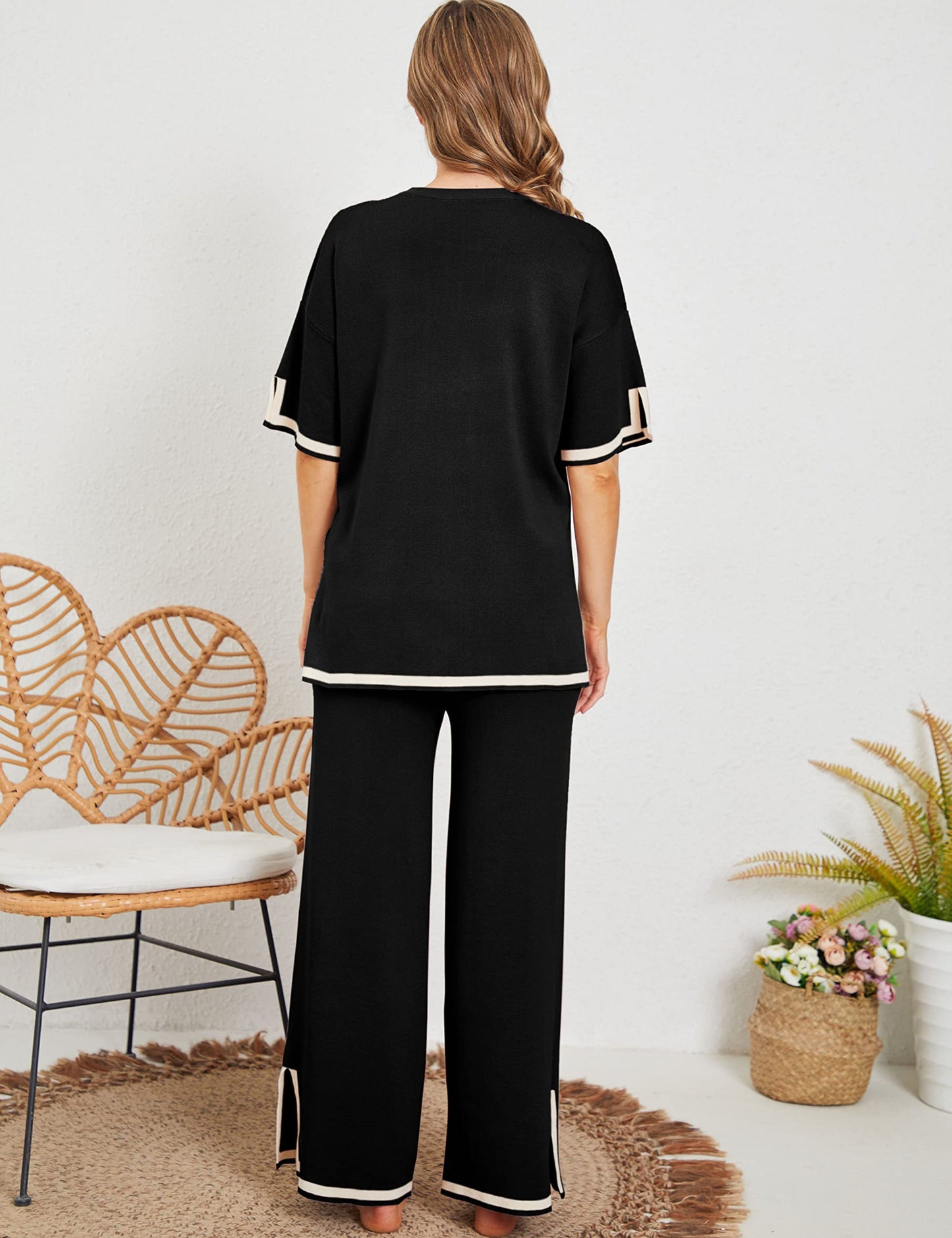 Ella™ Classy Elastic gestricktes Lounge-Set