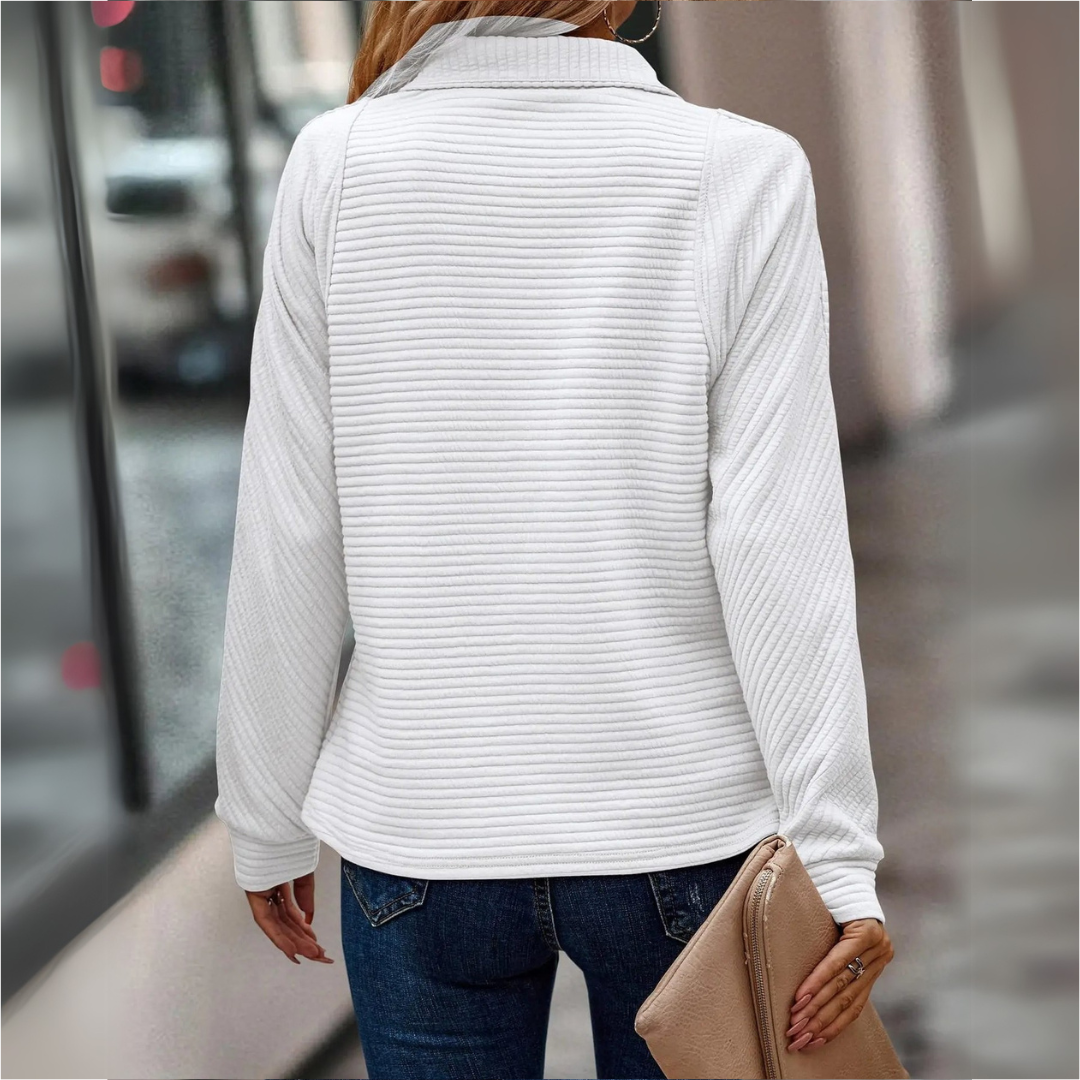 Suzanne™ - Pull détaillé demi-zip