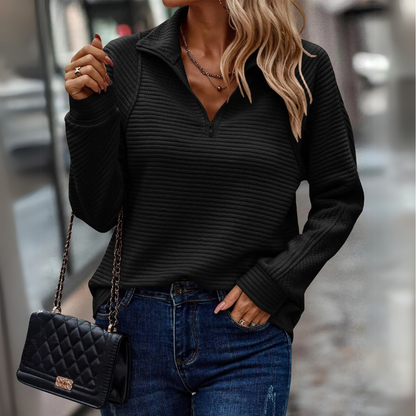 Suzanne™ - Pull détaillé demi-zip