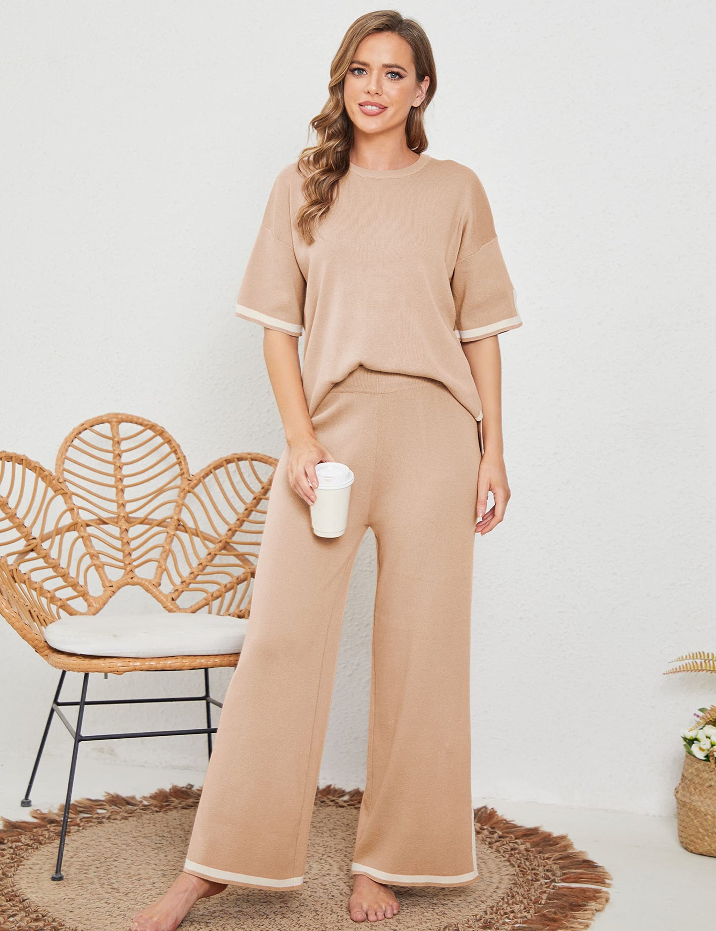 Ella™ Classy Elastic gestricktes Lounge-Set