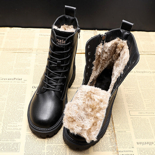 Andrea™ - Schwarze Winterstiefel aus Leder