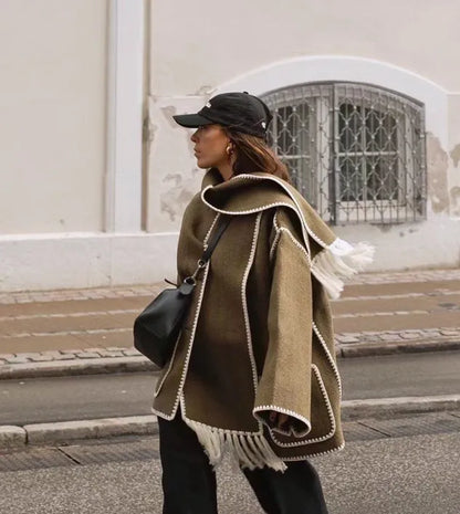 Sionne | Veste à franges avec foulard
