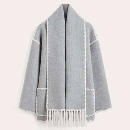 Sionne | Veste à franges avec foulard