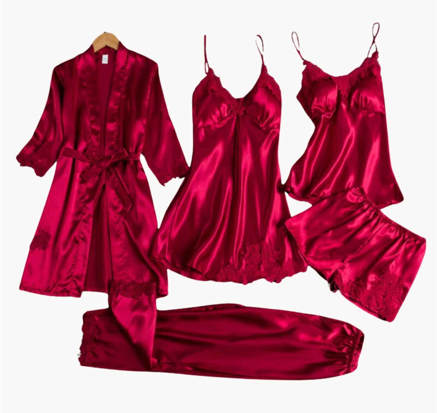 Rosie | Ensemble de nuit en satin 5 en 1