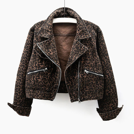 Valentina Rossi Leopard Denim Jacket